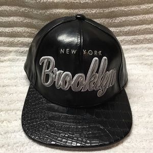Seventy Seven Brand Collectors Edition New York Brooklyn Cap Hat Black Leather